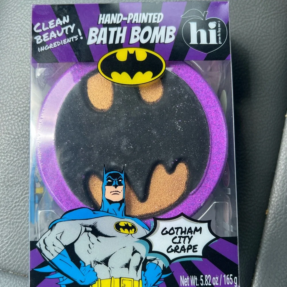 NWT Hi Peach Lane Hand Painted Batman Bath Bomb